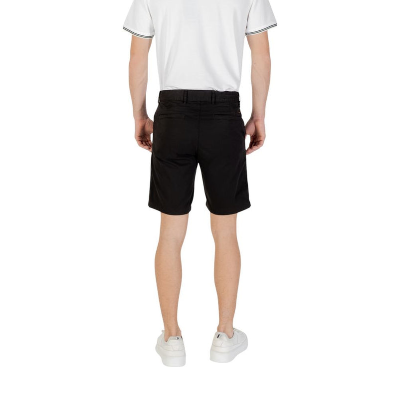 Black Cotton Bermuda Shorts