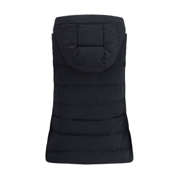 Black Recycled Polyamide Sleveless Jacket