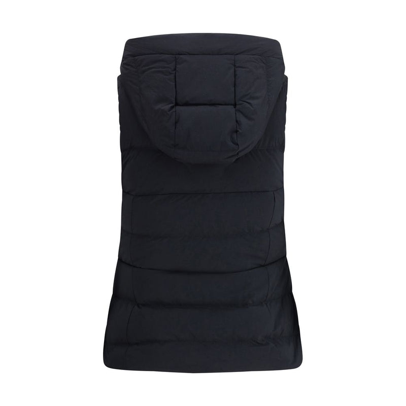 Black Recycled Polyamide Sleveless Jacket