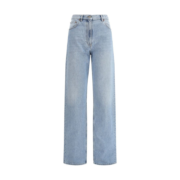 Light Blue Cotton High-Waisted Jean