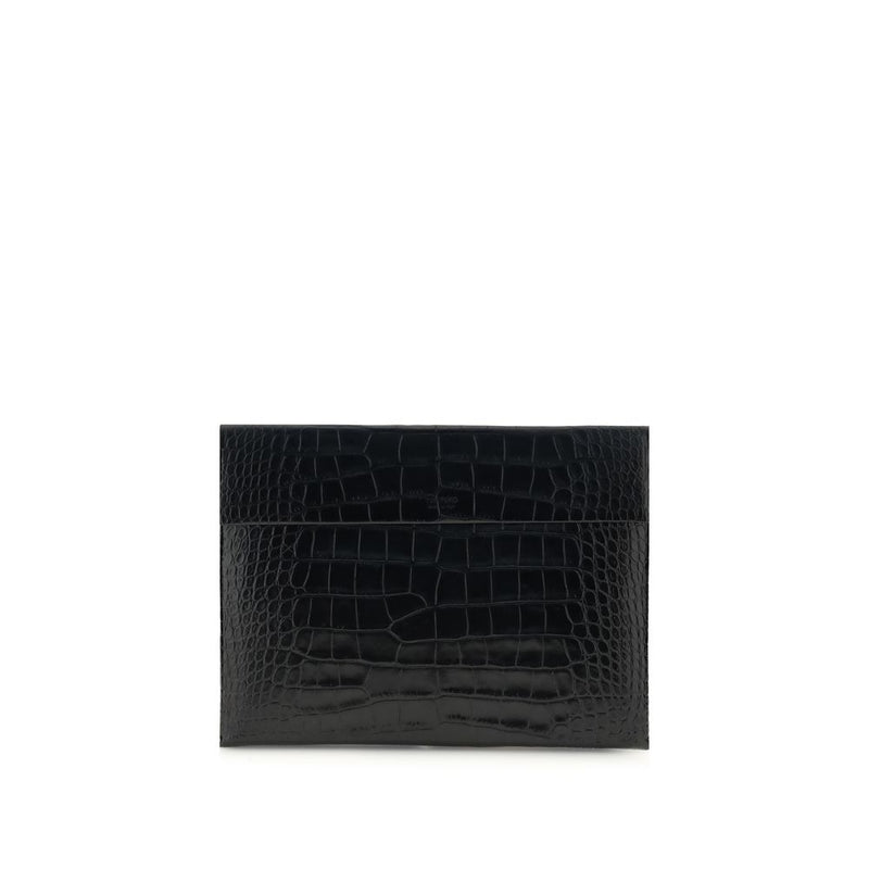 Black Leather Clutch Bag