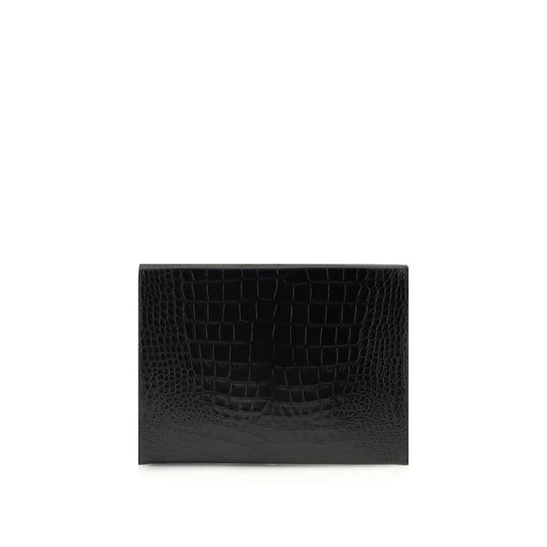 Black Leather Clutch Bag