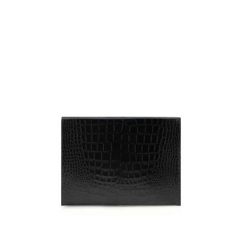 Black Leather Clutch Bag