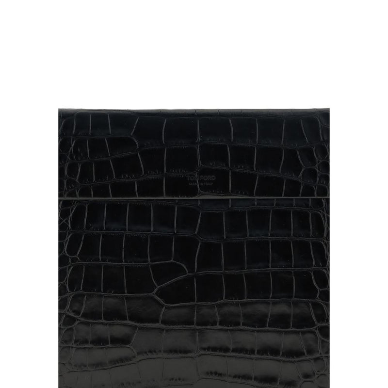 Black Leather Clutch Bag