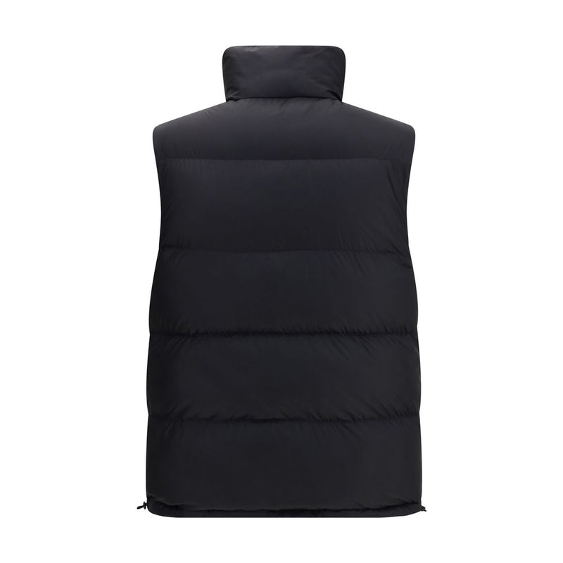 Black Polyester Sleveless Jacket