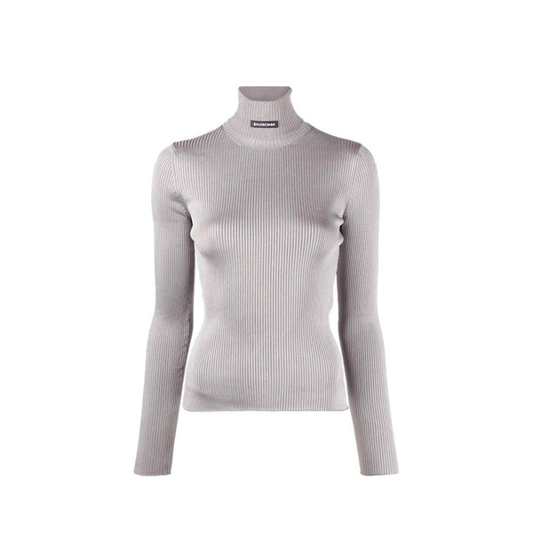 Gray Polyester Turtleneck