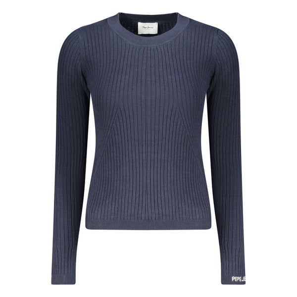 Blue Cotton Women Sweater