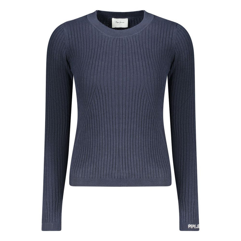 Blue Cotton Women Sweater