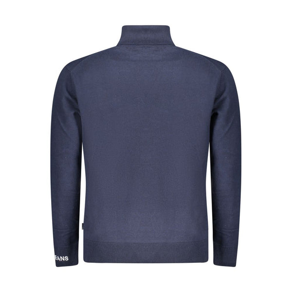 Blue Cotton Men Sweater