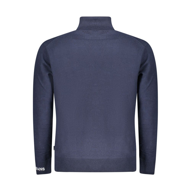 Blue Cotton Men Sweater