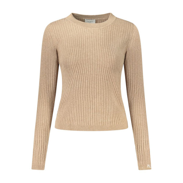 Beige Cotton Women Sweater