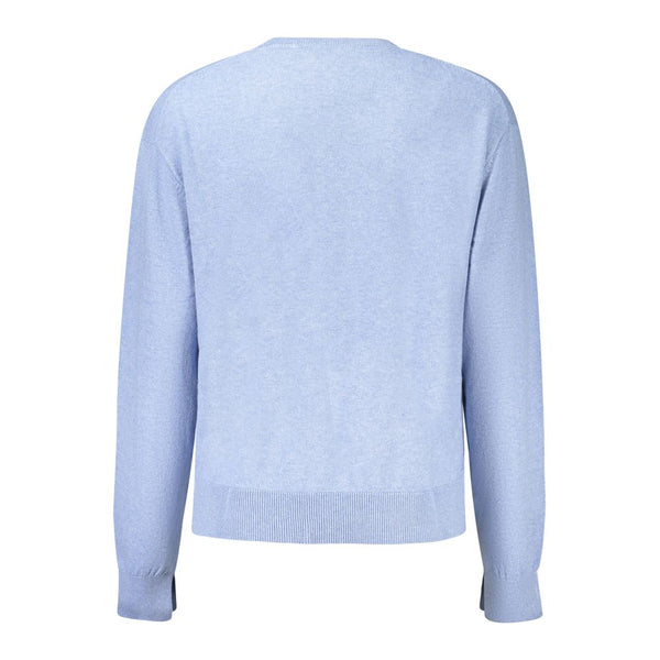 Blue Cotton Women Sweater