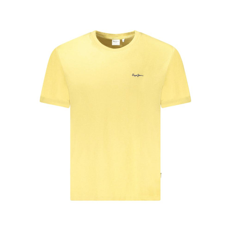 Yellow Cotton Men T-Shirt