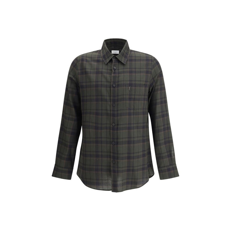 Green Cotton Pattern Shirt