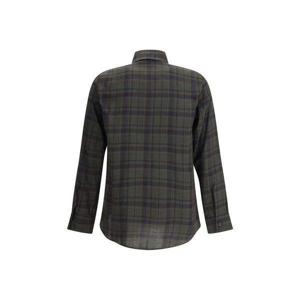 Green Cotton Pattern Shirt
