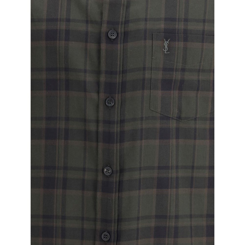 Green Cotton Pattern Shirt