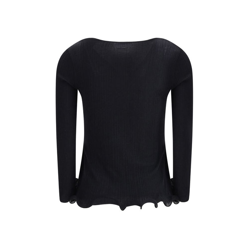 Black Fleece Wool Top