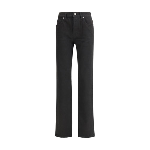 Black Cotton Straight-Leg Jeans