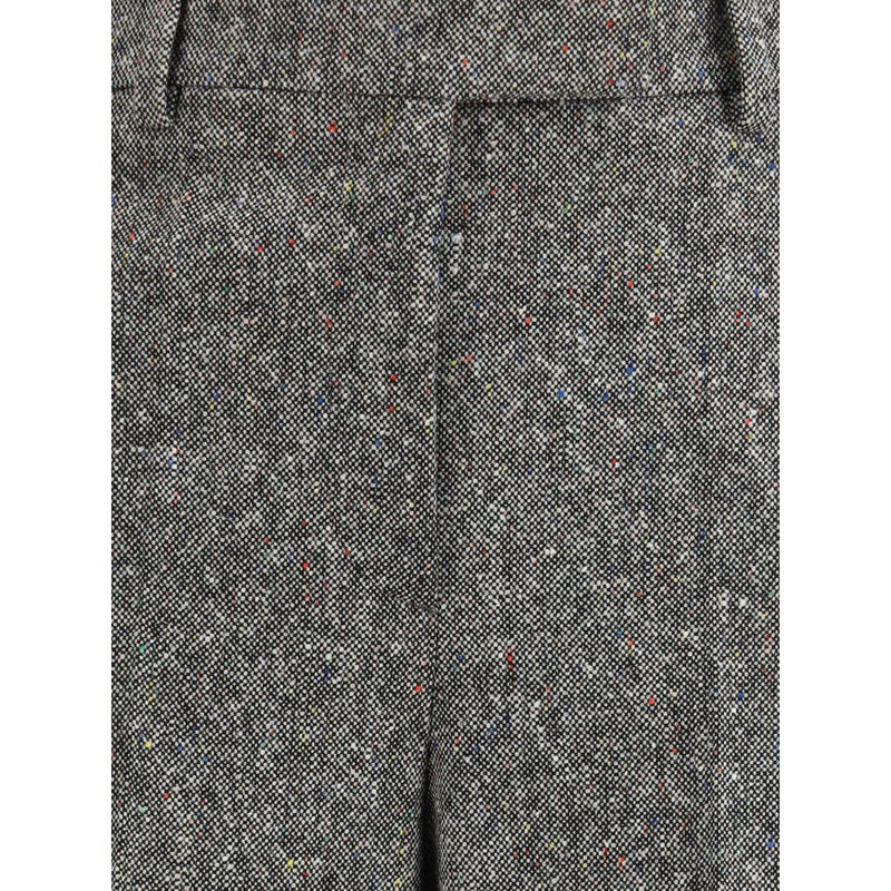 Gray Wool Casual Pants