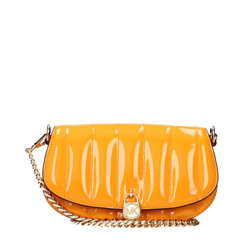 Orange Leather Crossbody Bag