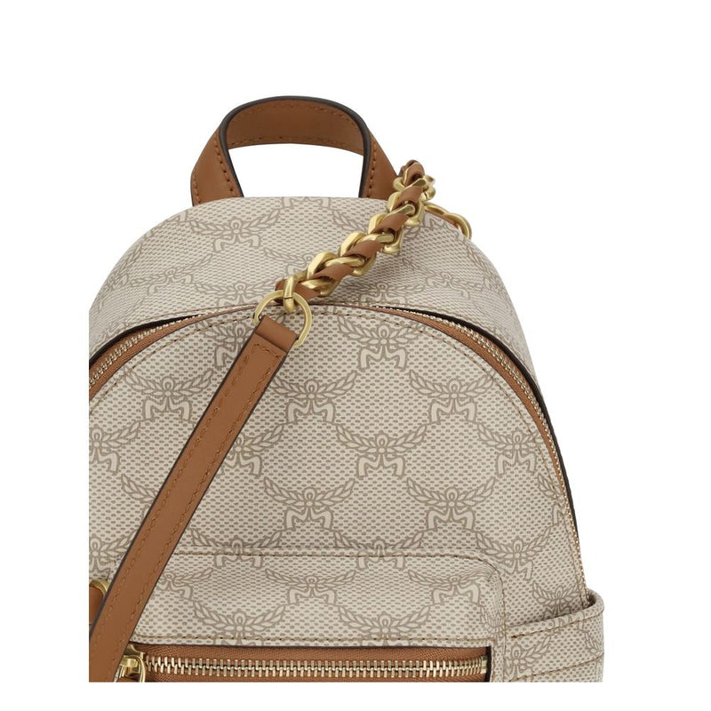Beige Polyethylene Backpack
