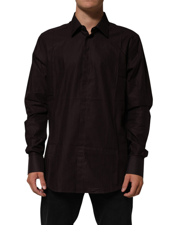 Brown Cotton LongSleeve MARTINI Dress  Shirt