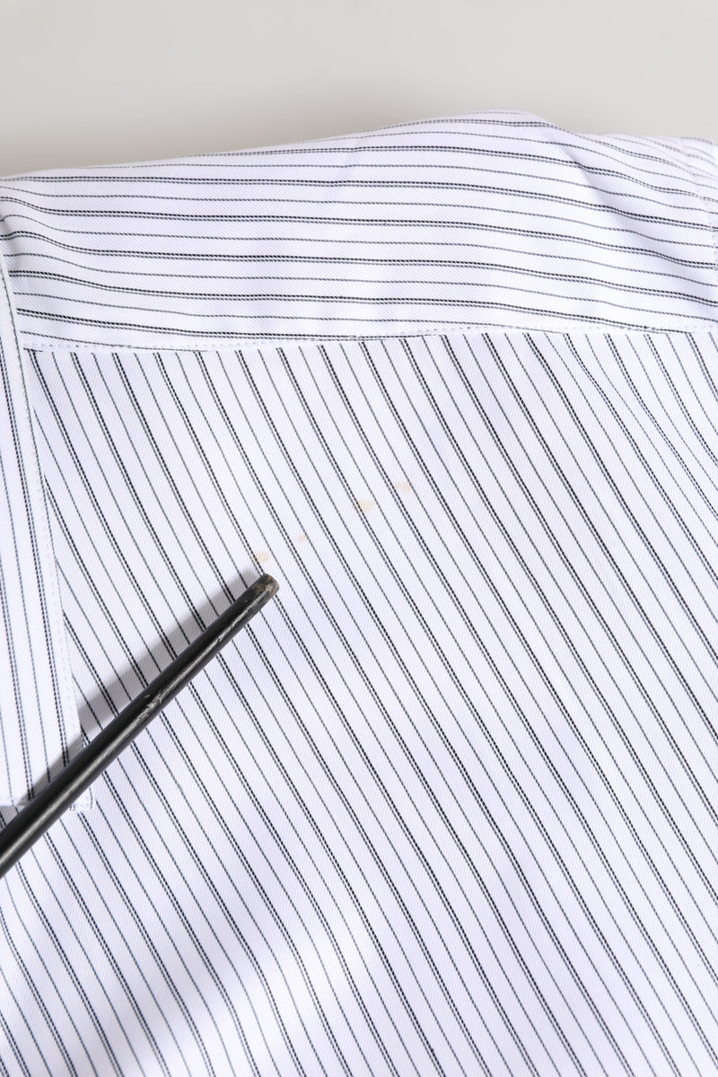 White Stripes Long Sleeves GOLD Dress Shirt