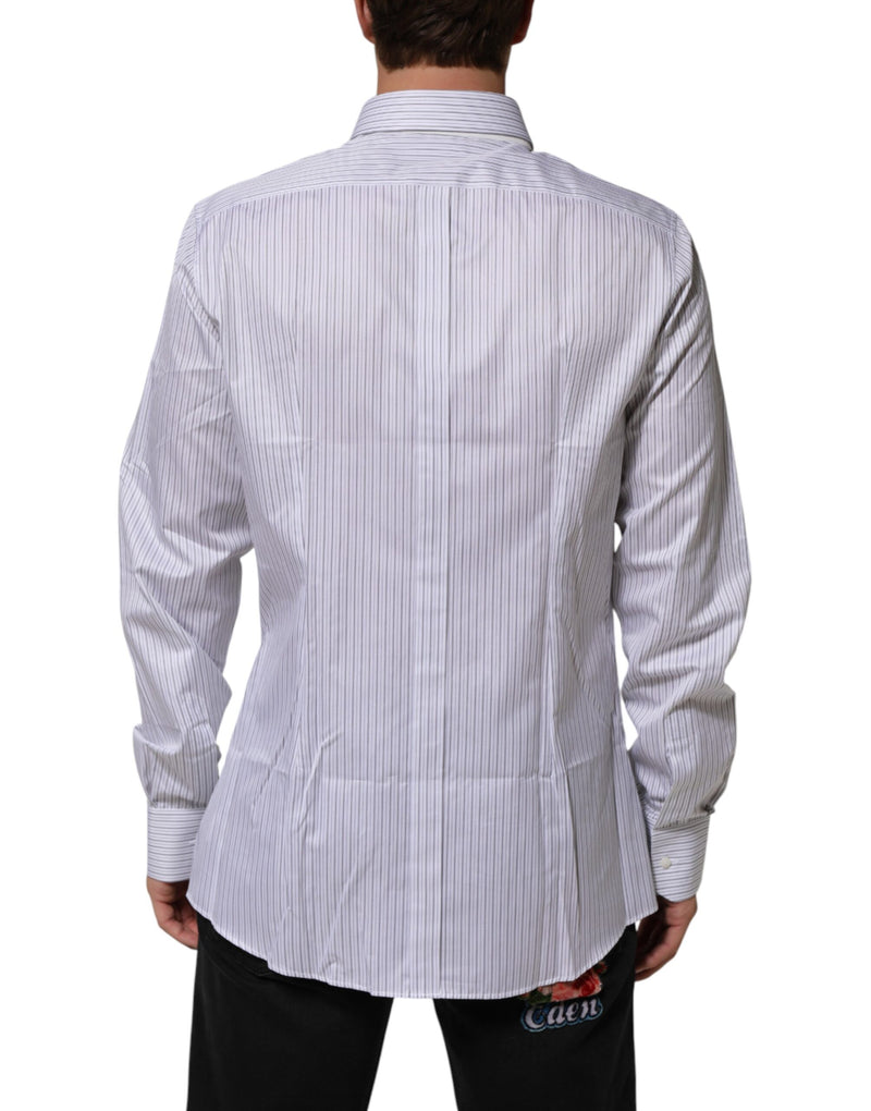 White Stripes Cotton Men GOLD Dress Shirt