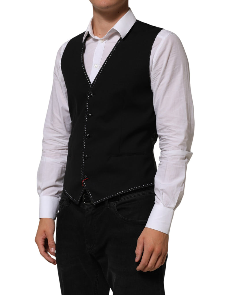 Black Wool Dress Formal Men Waistcoat Vest