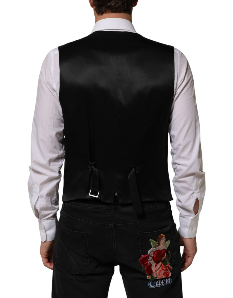 Black Stripes Wool Dress Men Waistcoat Vest