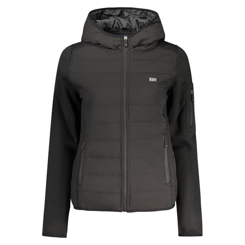 Black Polyester Women Jacket