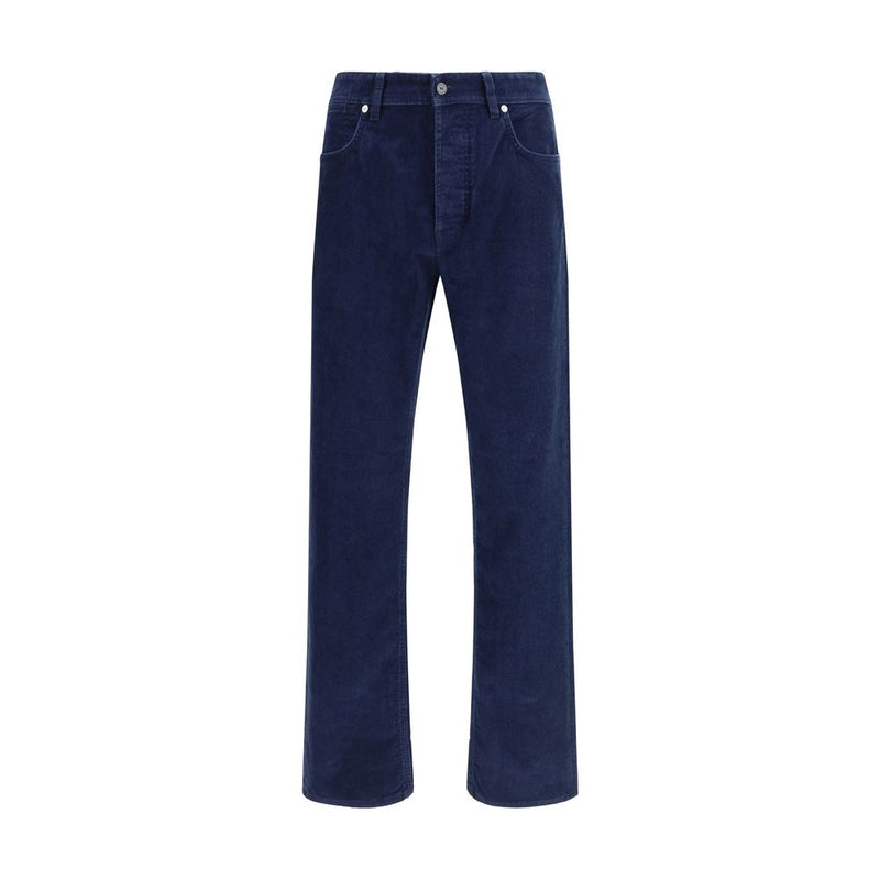 Blue Cotton Straight-Leg Jeans