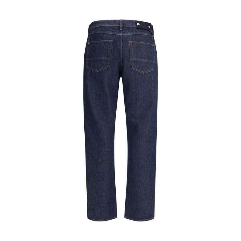 Blue Cotton Cropped Jeans
