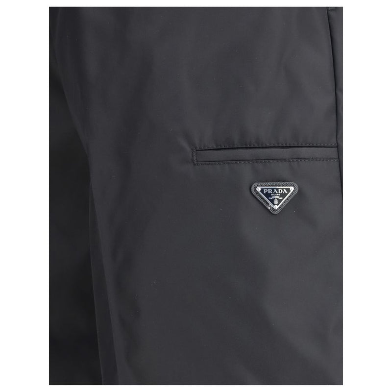 Black Recycled Polyamide Bermuda Shorts