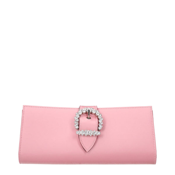 Pink Satin Clutch Bag