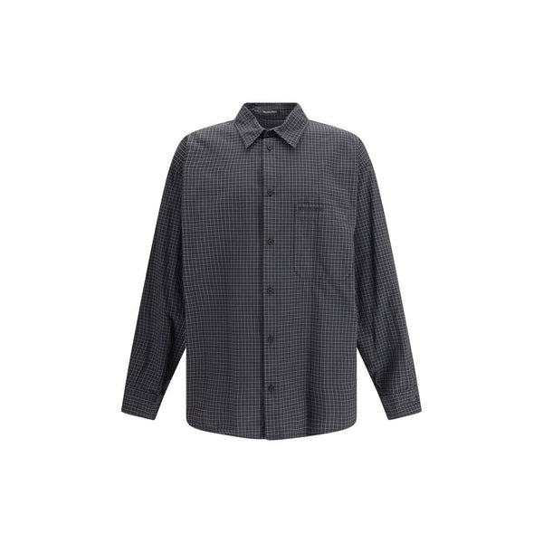 Black Wool Pattern Shirt
