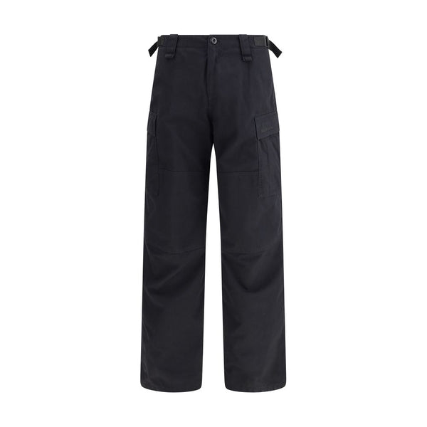 Black Cotton Cargo Pants