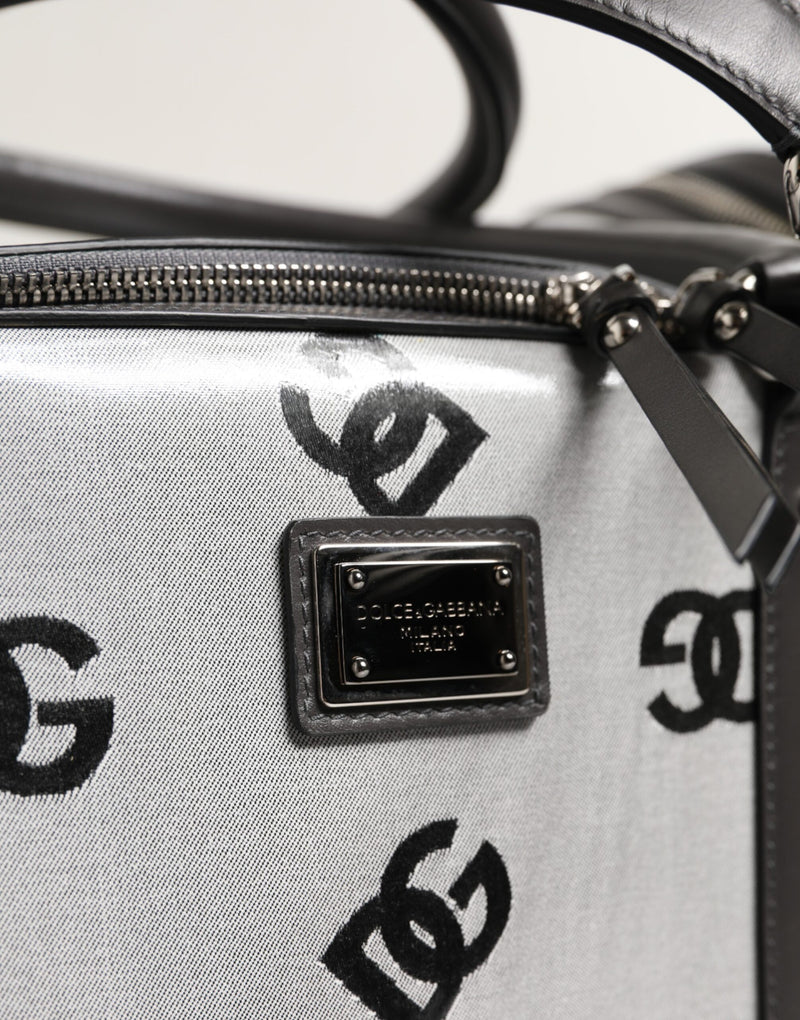 White DG Logo Pet Carrier Logo Plaque Top Handle Bag