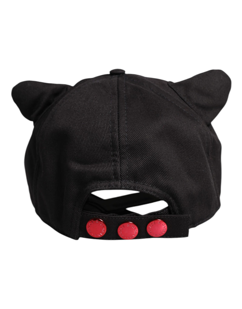 Black Cotton Logo Patch 6 Panels Baseball Cap Hat