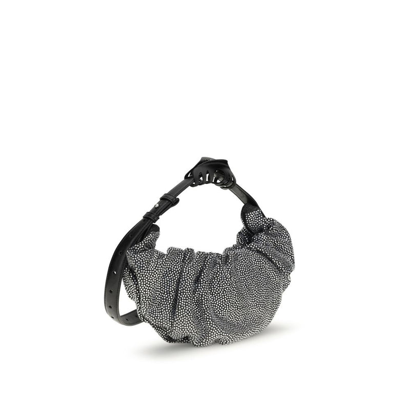 Silver Cotton Shoulder Bag