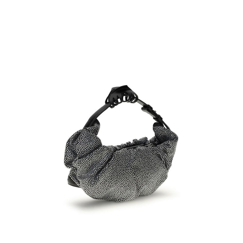 Silver Cotton Shoulder Bag