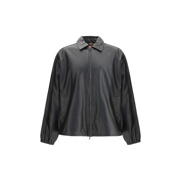 Black Polyester Biker Jacket