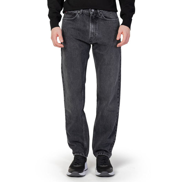 Black Cotton Relaxed Fit Jeans