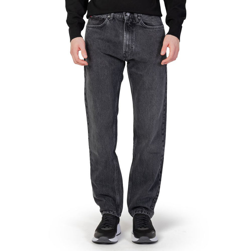Black Cotton Relaxed Fit Jeans