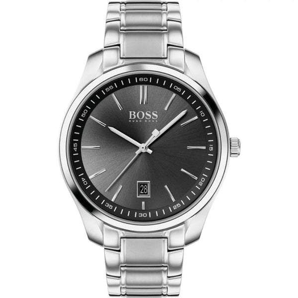 Gray Stainless Steel Dress Watch