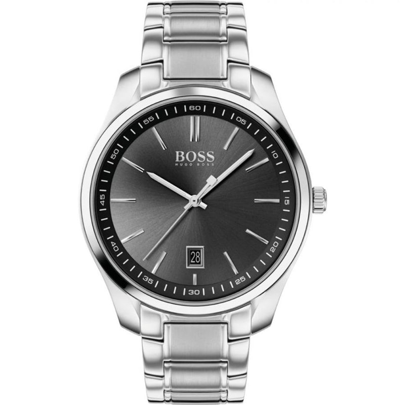 Gray Stainless Steel Dress Watch