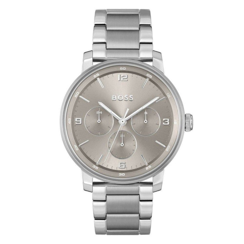 Gray Stainless Steel Dress Watch