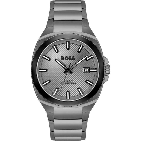 Gray Stainless Steel Dress Watch