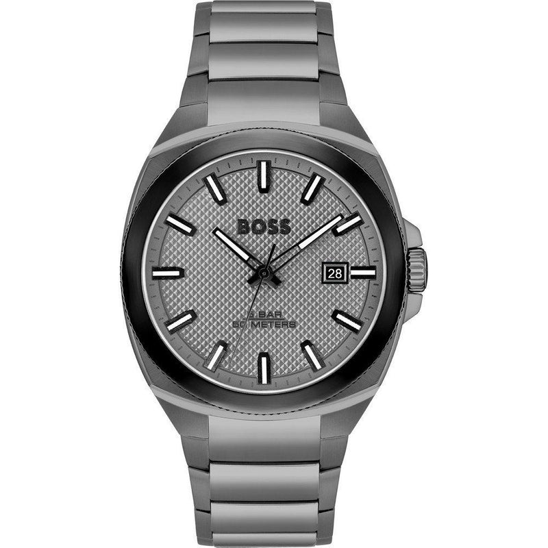 Gray Stainless Steel Dress Watch