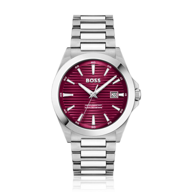 Gray Stainless Steel Dress Watch